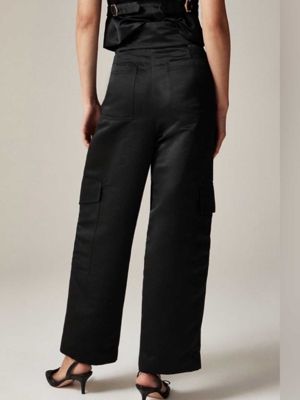 Christopher John Rogers x J.Crew High Rise Cargo Pant in Duchesse Satin size 4 - Picture 3 of 7